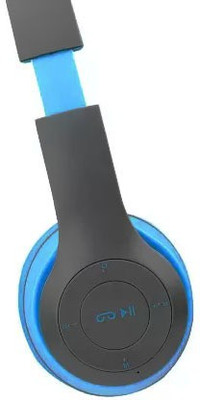 Casa Tech Good Quality Stylish Adjustable wireless Bluetooth Headset Bluetooth Gaming(Blue & Grey, On the Ear)