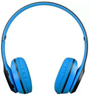 Casa Tech Unique Wireless Foldable On-Ear Headphone Bluetooth Headset Bluetooth Headset(Blue & Grey, On the Ear)