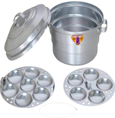 Jayam Traditional Standard Anodised Aluminium Idli Maker / Steamer / Cooker with 2 Plates / 12 Pot Standard Idli Maker(2 Plates , 12 Idlis )
