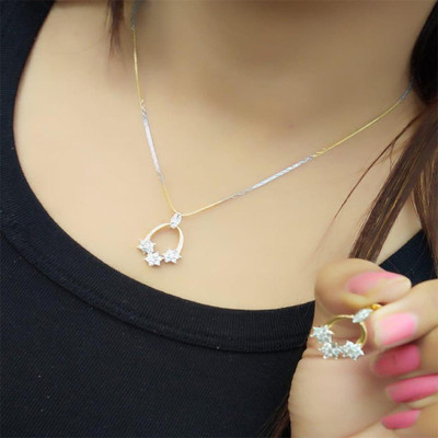 Pihoo Enterprise Alloy Gold-plated Silver Jewellery Set(Pack of 1)