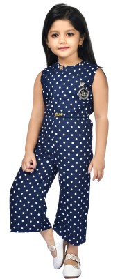 BARKAT DESIGNING PLANET Polka Print Girls Jumpsuit