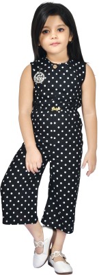 BARKAT DESIGNING PLANET Polka Print Girls Jumpsuit