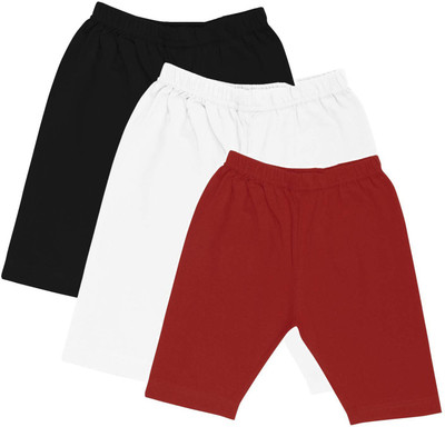 NIORT FASHION Short For Girls Party Solid Cotton Blend(Multicolor, Pack of 1)