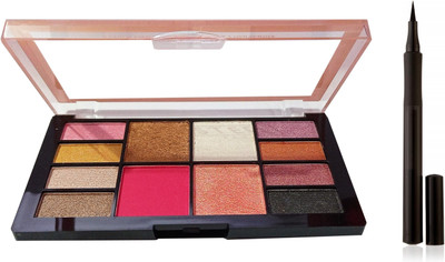 MYEONG PROFESSIONAL 8 COLOR EYE SHADOW & 2 BLUSHER & 2 HIGHLIGHTER MAKEUP KIT WITH BEST SKETCH EYE LINER(Pack of 2)