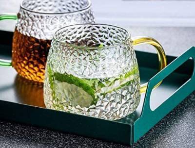 Transparent Golden Handle Cup  Transparent Glass Tea Cups