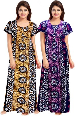 SILVER ORGANISATION Women Nighty(Multicolor)