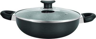 BERGNER by Bergner Essential Plus Press Kadhai 28 cm diameter with Lid 2 L capacity(Aluminium, Non-stick, Induction Bottom)