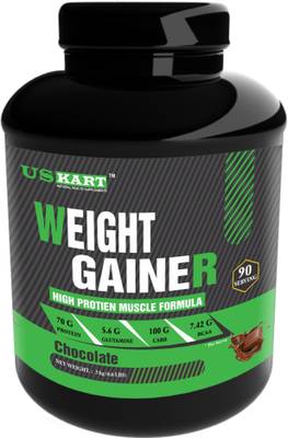 US KART Weight Gainer High Protein Muscle Formula with Chocolate Flavor (3 kg) Weight Gainers/Mass Gainers