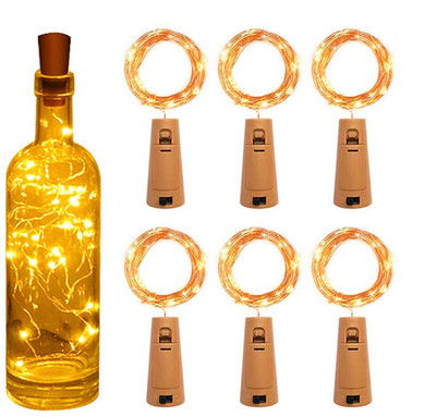 blue penguin 20 LEDs 1.98 m Yellow Steady Bottle Rice Lights(Pack of 6)