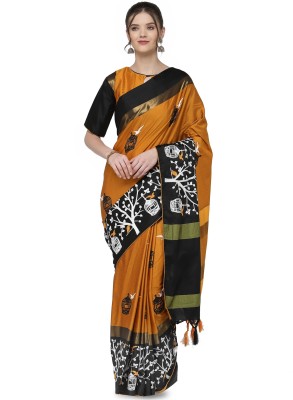 Arriva Fab Embroidered Bollywood Cotton Silk Saree(Yellow)