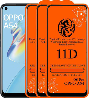 aplexx Edge To Edge Tempered Glass for OPPO A54, OPPO A54 5G(Pack of 3)