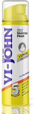VI-JOHN Classic Lemon Shave Foam for Oily Skin with Tea Tree Oil (200 GM) (Pack of 1)(200 g)