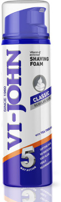 VI-JOHN Classic Shave Foam for Regular Skin with Tea Tree Oil (200 GM) (Pack of 1)(200 g)