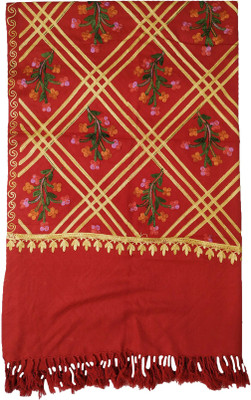 Soul Essence Wool Embroidered Women Shawl(Maroon)