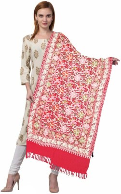 Amrit Trading Co Wool Floral Print Women Shawl(Red)