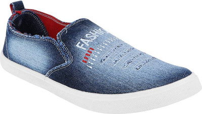 HOTSTYLE Washed Loafers For Men(Blue , 7)