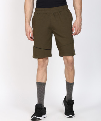 WROGN Solid Men Green Basic Shorts