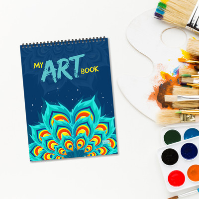ESCAPER Feather Peacock Theme Sketchbook a4 Size (50 Sheets)| Sketch Pad(50 Sheets)
