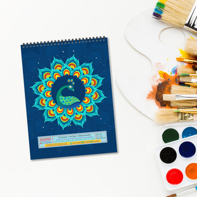 ESCAPER Peacock Theme Sketchbook a4 Size (50 Sheets)| Sketch Pad(50 Sheets)