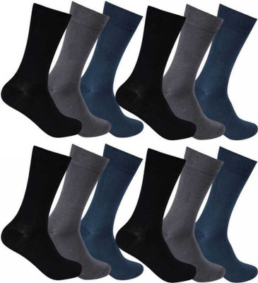 Akeeta Men Solid Mid-Calf/Crew(Pack of 12)