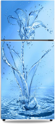 KUKU WALL STICKER 153 cm HD Colourful water flower freeze door skin Self Adhesive Sticker(Pack of 1)