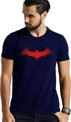 BROTEES Printed Men Round Neck Blue T-Shirt