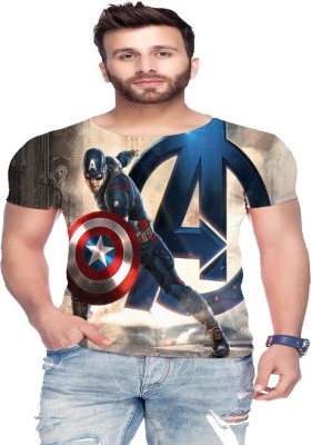 Raves Printed Men Round Neck Multicolor T-Shirt