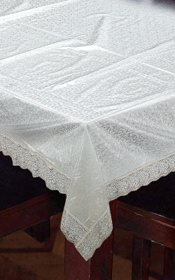 Casanest Self Design 4 Seater Table Cover(Transparent, PVC)