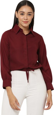 Muskan Enterprises Casual Solid Women Maroon Top