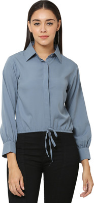 Muskan Enterprises Casual Solid Women Grey Top