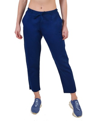 Pistaa Slim Fit Women Dark Blue Trousers