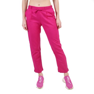 Pistaa Slim Fit Women Pink Trousers