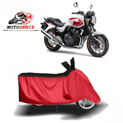 MOTOGENIX Two Wheeler Cover for Honda(CB 400, Red, Black)