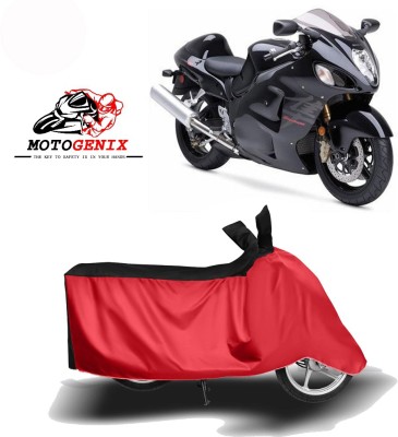 MOTOGENIX Two Wheeler Cover for Suzuki(GSX R1300 Hayabusa, Red, Black)