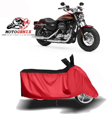 MOTOGENIX Two Wheeler Cover for Harley Davidson(1200 Custom, Red, Black)