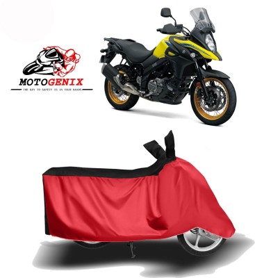 MOTOGENIX Two Wheeler Cover for Suzuki(V-Strom 650 XT, Red, Black)