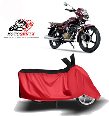 MOTOGENIX Two Wheeler Cover for TVS(Radeon, Red, Black)