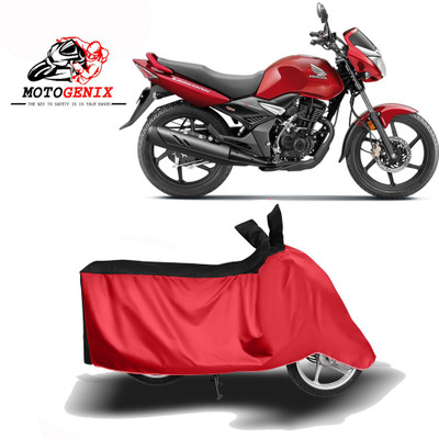 MOTOGENIX Two Wheeler Cover for Honda(CB Unicorn, Red, Black)