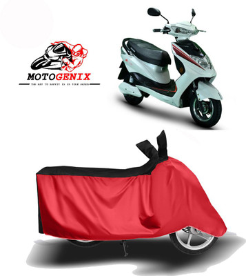 MOTOGENIX Two Wheeler Cover for Okinawa(Ridge, Red, Black)