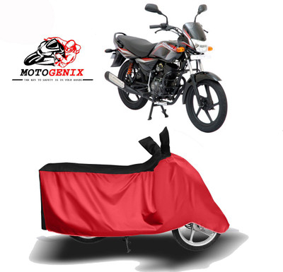MOTOGENIX Two Wheeler Cover for Bajaj(Platina 125, Red, Black)