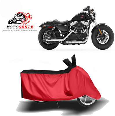 MOTOGENIX Two Wheeler Cover for Harley Davidson(Forty Eight, Red, Black)