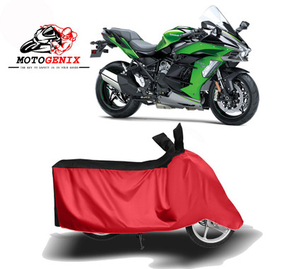 MOTOGENIX Two Wheeler Cover for Kawasaki(Ninja H2R, Red, Black)