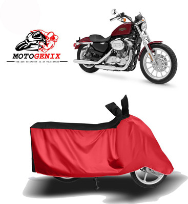 MOTOGENIX Two Wheeler Cover for Harley Davidson(XL 883, Red, Black)
