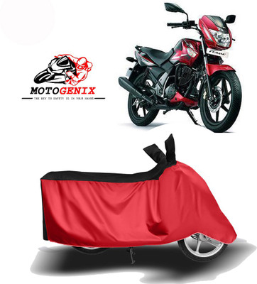MOTOGENIX Two Wheeler Cover for TVS(Flame DS 125, Red, Black)