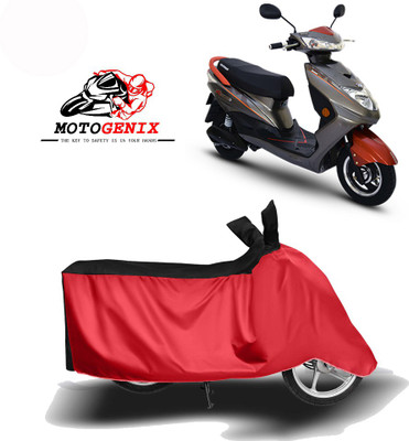 MOTOGENIX Two Wheeler Cover for Okinawa(Ridge Plus, Red, Black)