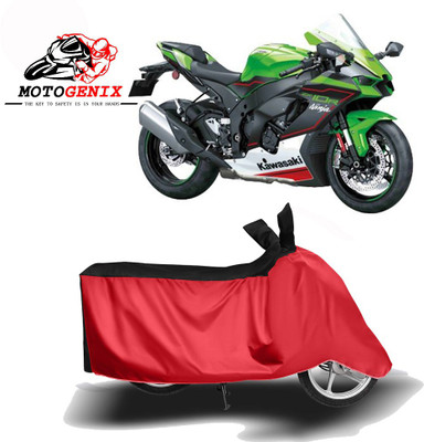 MOTOGENIX Two Wheeler Cover for Kawasaki(Ninja ZX 10R, Red, Black)