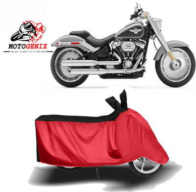 MOTOGENIX Two Wheeler Cover for Harley Davidson(Fat Boy, Red, Black)