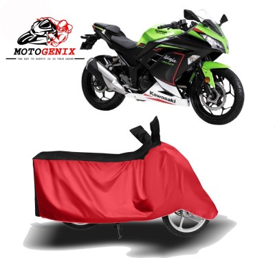 MOTOGENIX Two Wheeler Cover for Kawasaki(Ninja 300, Red, Black)