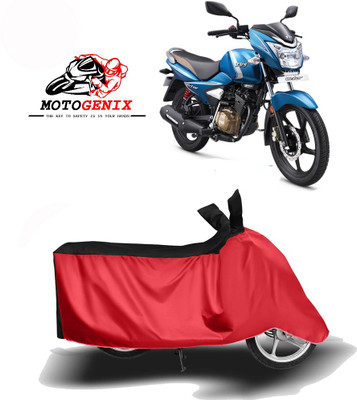 MOTOGENIX Two Wheeler Cover for TVS(Victor, Red, Black)