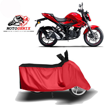 MOTOGENIX Two Wheeler Cover for Suzuki(Gixxer, Red, Black)